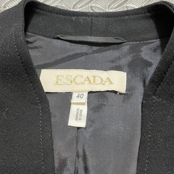 Escada Womens Wool Blend Blazer Black Size 40 US 10 Workwear Office - Picture 2 of 10